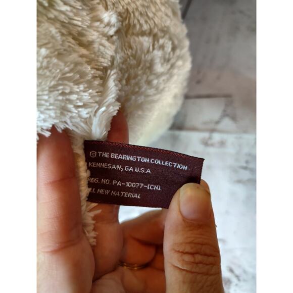 Polar Bear Plush Holding Penguin White With Blue Scarf The Bearington Collection - Picture 9 of 10